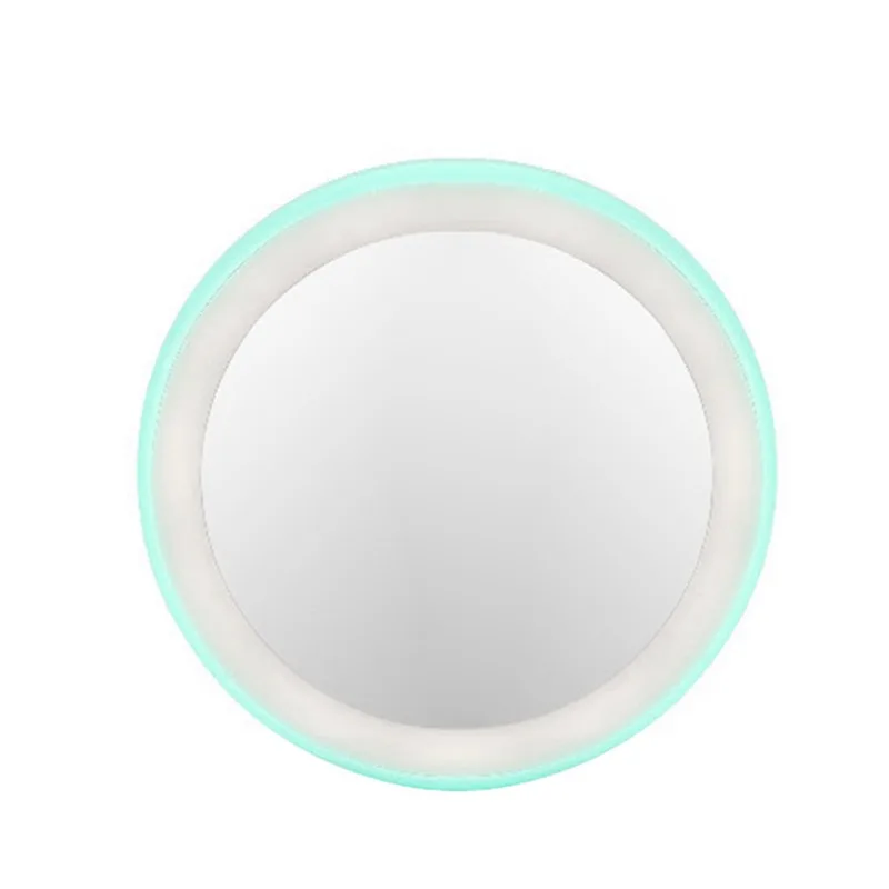 green Четыре Цвет светодиодный подсветкой мини-зеркало для макияжа 10X увеличительное компактный Портативный зондирования Освещение зеркало для макияжа Make up Tool - Цвет: green
