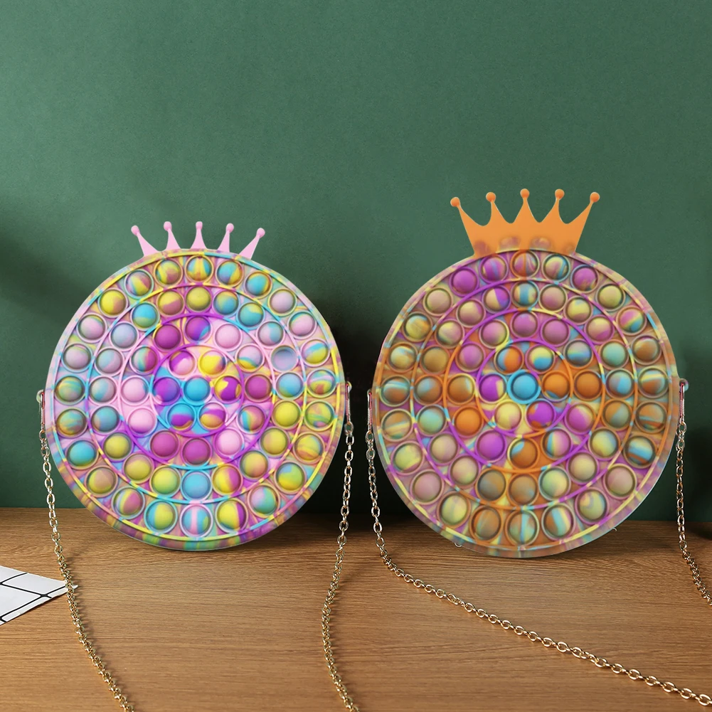 

Anti-Stress Push Bubble Bag Decompression Press Squeeze Handbag Kid Adult Storage Interactive Entertainment Sensory Toy Pouch