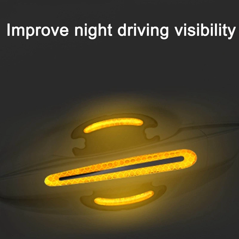 

Door handle Sticker Decal Warning Reflective Tape Auto Reflective Strips Driving Safety Mark Styling Car Accessories