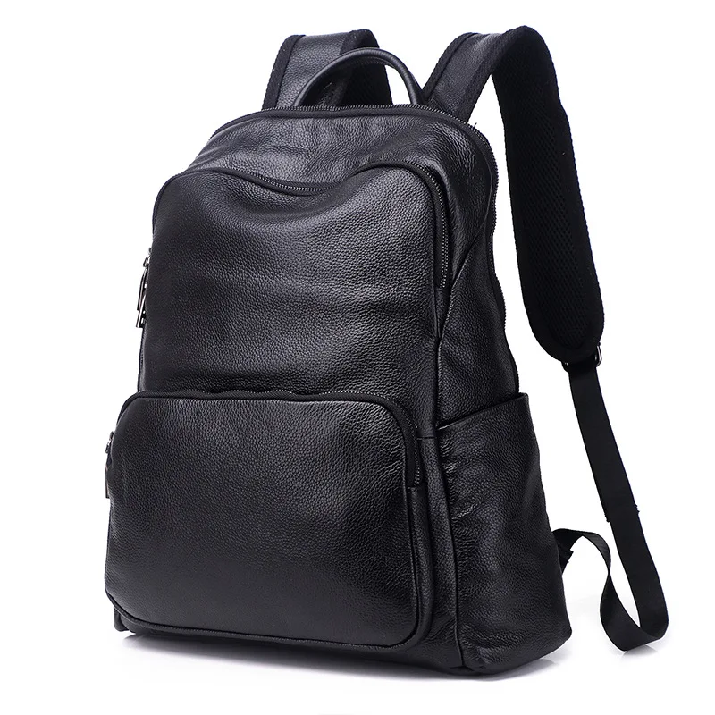 

Мужской рюкзак из натуральной коровьей кожи, школьный ранец для ноутбука, Повседневная дорожная деловая сумка