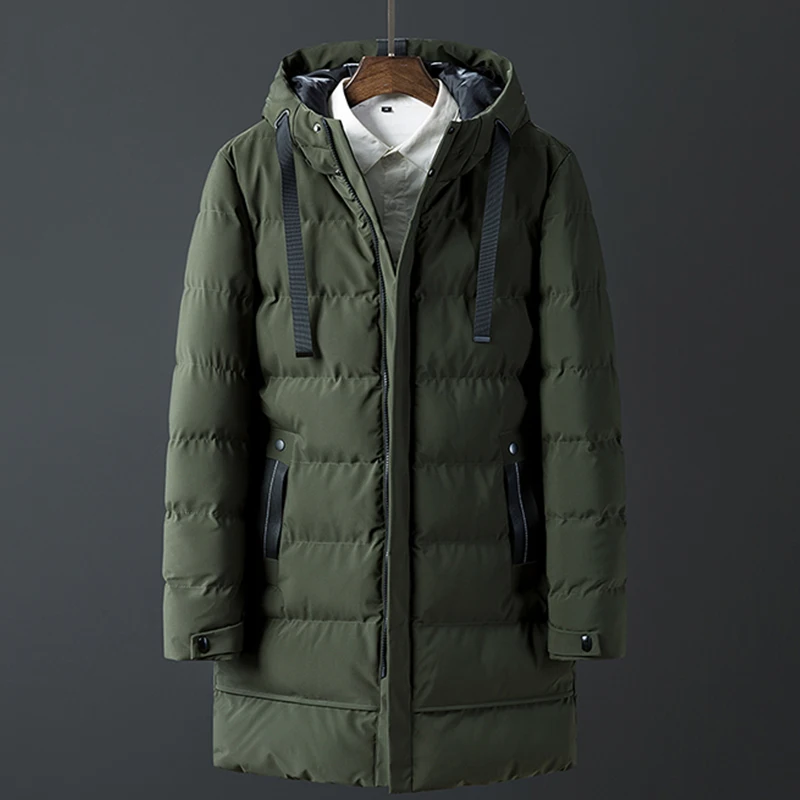 Winter Jacket Coat For Men New Men's Parkas Long Cotton Brand Bomber Jacket Thick Parka Homme Warm Tops -20 Degree Zipper Coat
