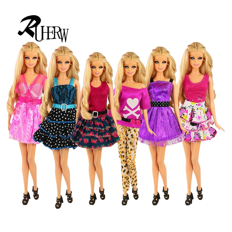 1 шт. модное белое платье для куклы Повседневная Одежда кукол с леопардовым