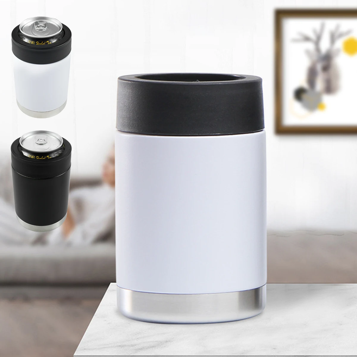 

Термостойкий держатель из нержавеющей стали, изолированный Тонкий чехол для банки, сохраняет ваш напиток холодным в течение нескольких час...