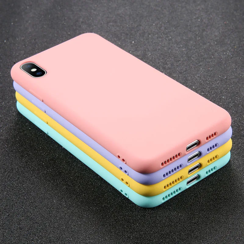 Силиконовый однотонный чехол LEEWINDA для iPhone XS 11 Pro MAX XR X Max Candy чехлы телефонов 7 6 6S 8
