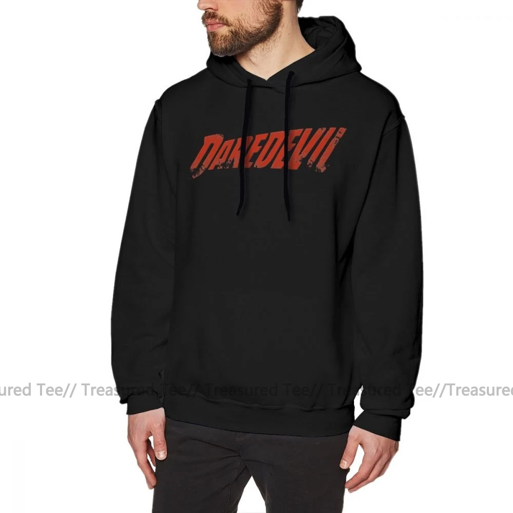 Daredevil худи Daredevil толстовки мужские хлопковый пуловер с капюшоном модная уличная одежда длинные фиолетовые зимние большие толстовки - Цвет: Black