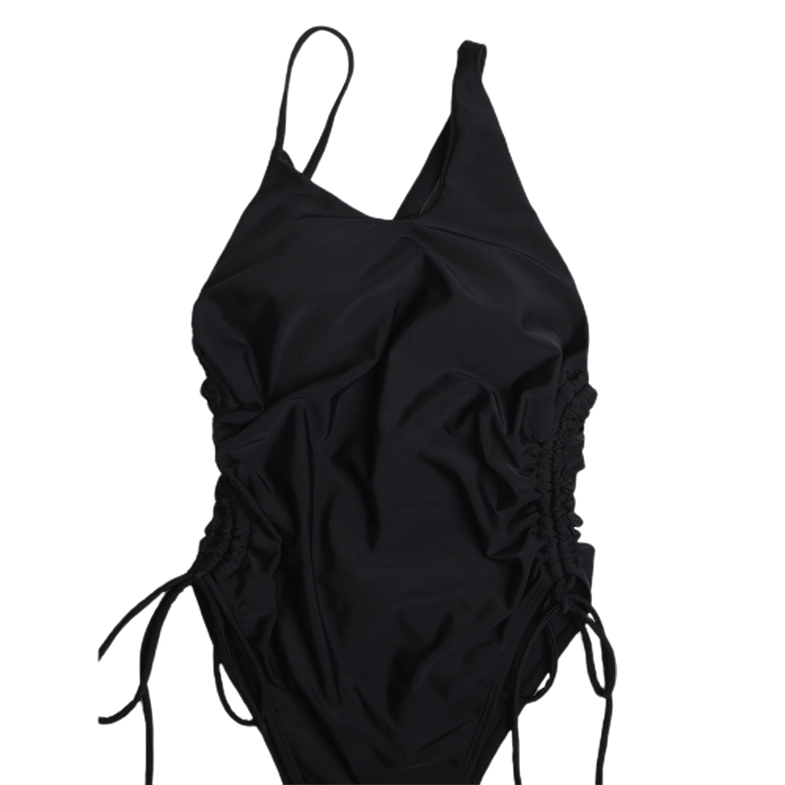 

2021 New Women's Solid Irregular Single Shoulder Strap Open Back Sexy And Durable Elastic Strap High Waist One-Piece Swimsuit