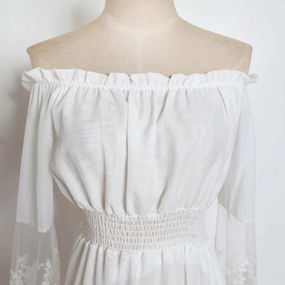 

Women Sexy Strapless Beach Summer Long Dress Dresses Beach Dresses bohemian dress off shoulder dress maxi dresses for women #7