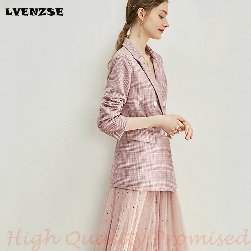 LVENZSE офисный костюм для дам женская форма Блейзер комплект юбка 2019 новая звезда
