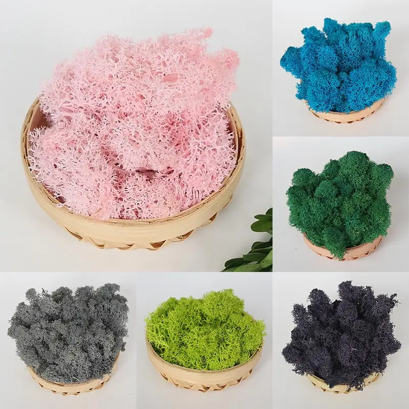 Декоративное растение для дома искусственный неувядающий цветок мох трава