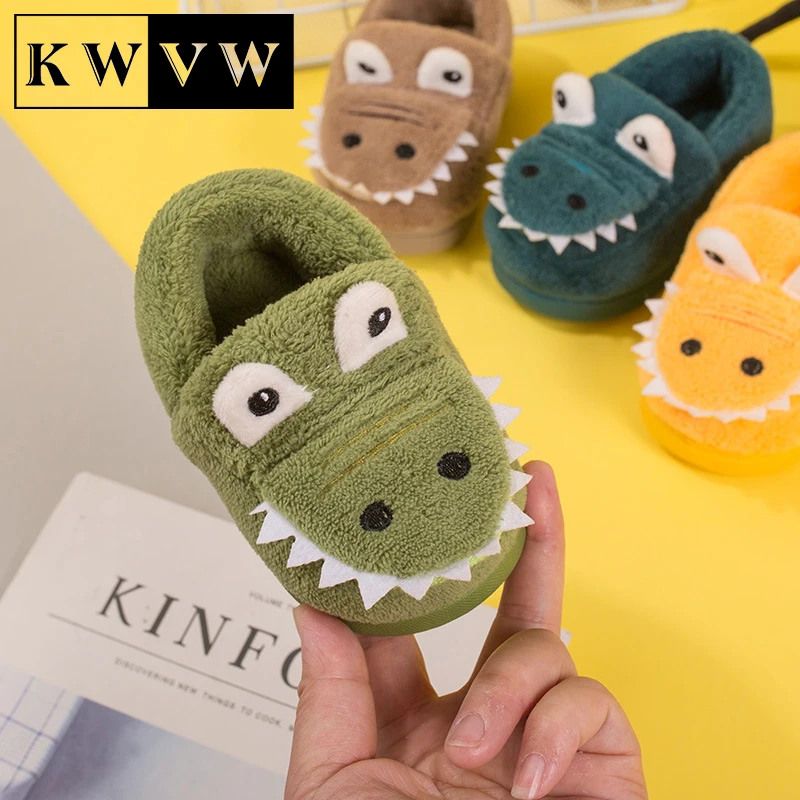 

Kids Shoes Home Casual Cotton Slippers Cute Cartoon Boy Girl Warm Booties TPR Soft Bottom Non-slip Children Activity Supplies