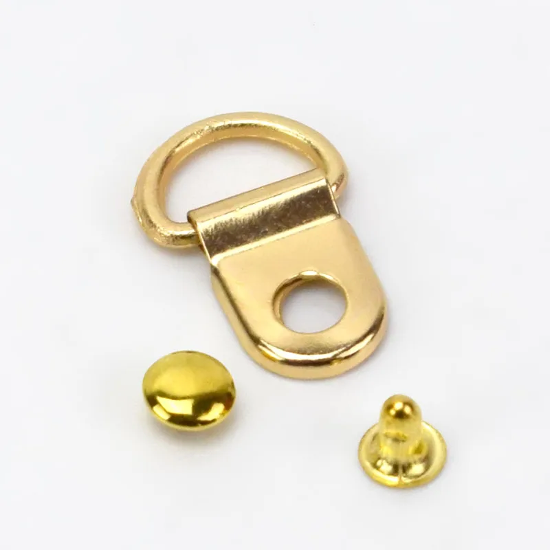 gold 10 Вт, 30 Вт, 50 компл 9*14 мм металлический Медь кольцо в виде буквы D Пряжка Карабин Установка ногтей "сделай сам" с ремешками на пряжках сумок, аксессуары для сумок из кожи ремесла - Цвет: gold