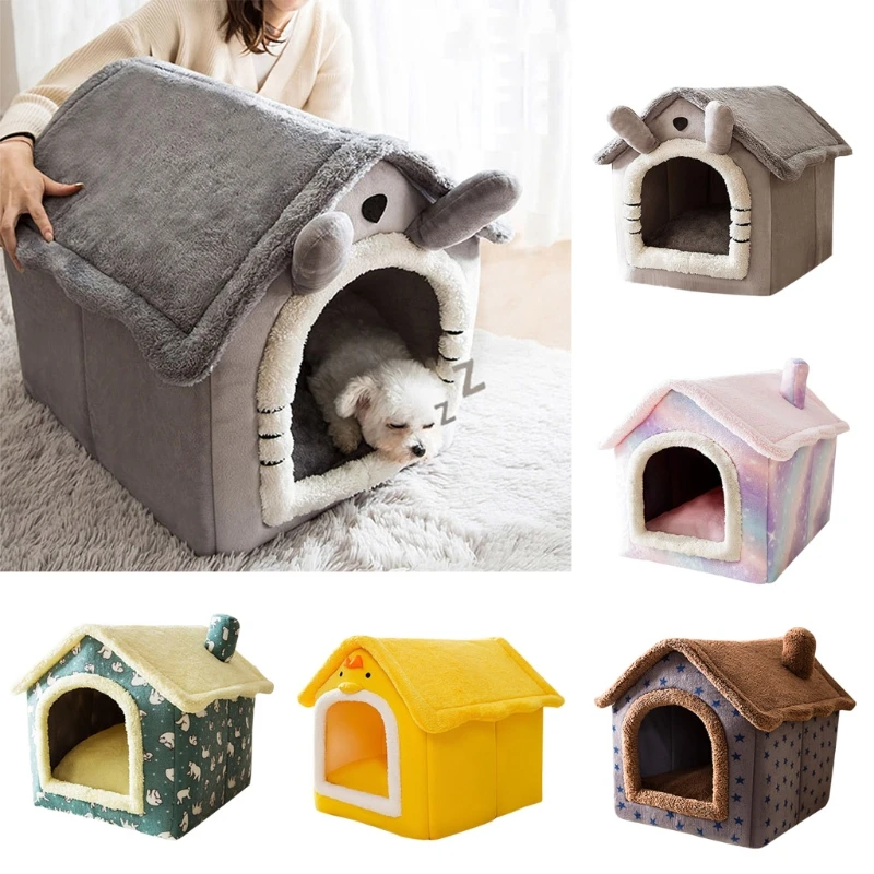 

Warm Dog Kennel Bed Self-Warming Washable Cat House for Autumn Winter Indoor Use Non Slip Bottom Easy to Assemble Drop Shipping