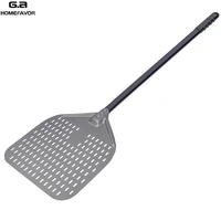 120cm long pizza peel hard anodized aluminum perforated pizza shovel detachable pastry baking paddle board with non slip handle