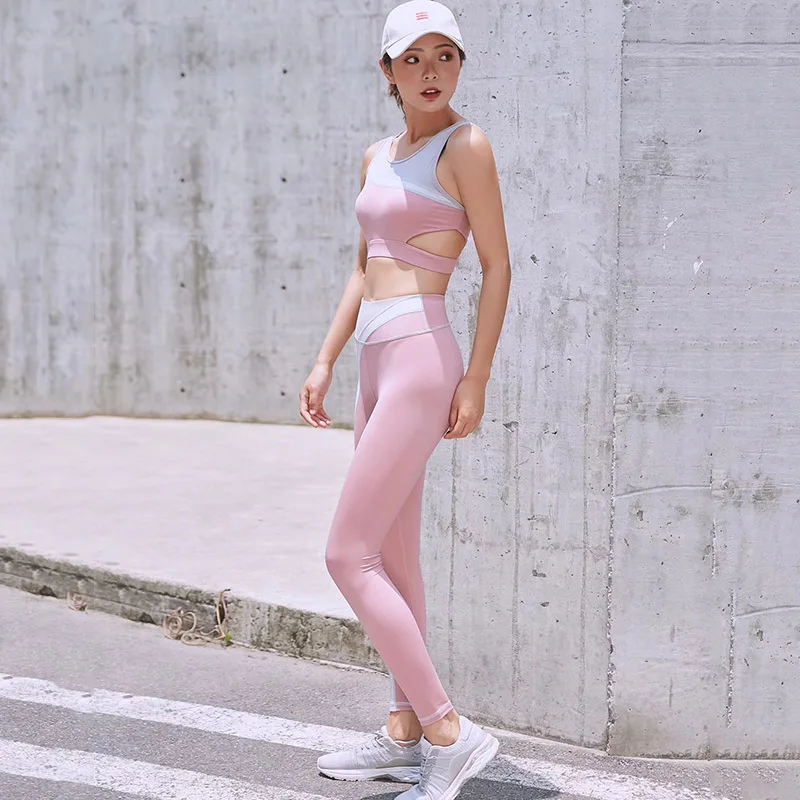 Женский комплект для йоги 2 шт. одежда фитнеса тренажерного зала комплекты