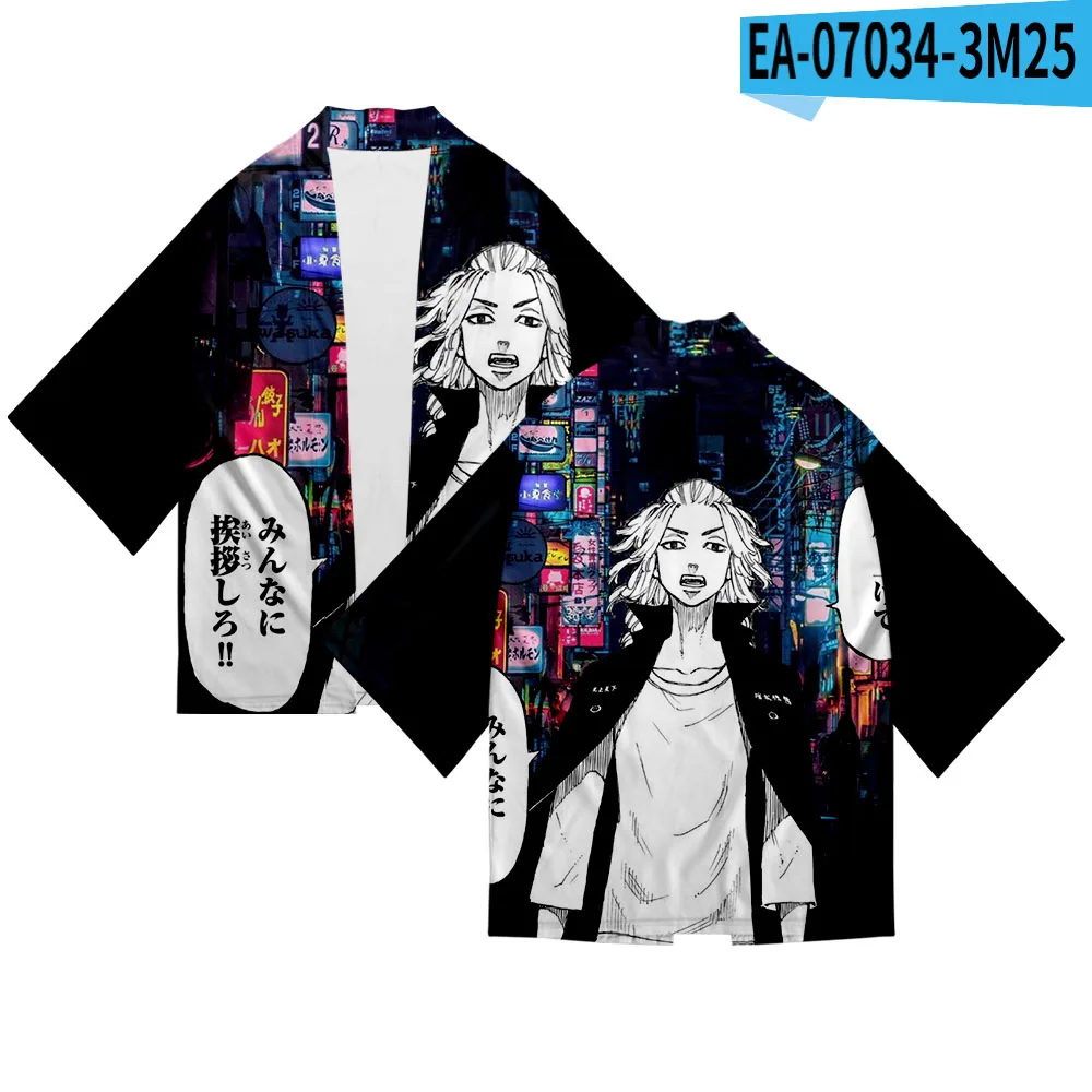 

Tokyo anime avenger 3d print Japanese kimono haori yukata female / male fashion casual summer cool short sleeve boys cardigan