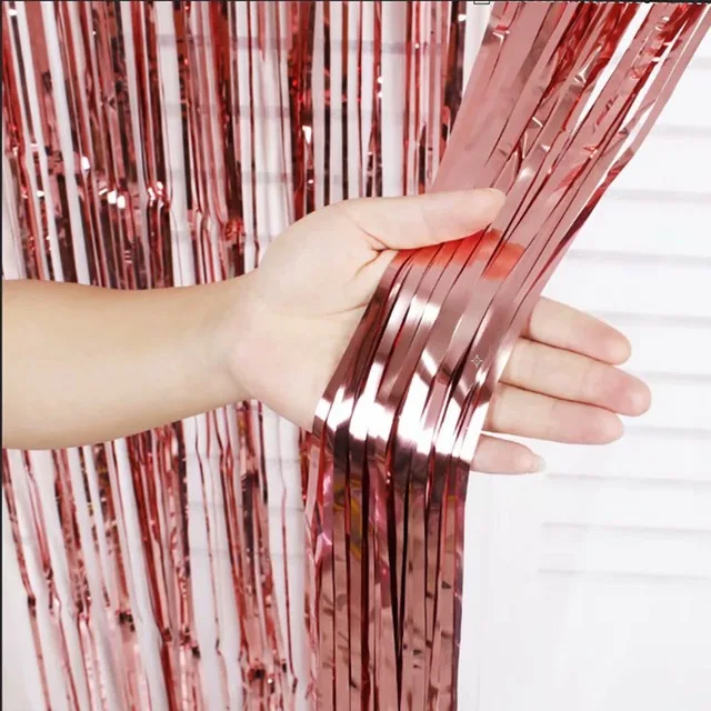 Девичник, вечерние занавески, блестящая золотая мишура, бахрома, фольга, занавеска на день рождения, свадьбу, украшение для взрослых, юбилей, Декор