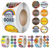 100 500pcs cute reward stickers roll with word motivational stickers for school teacher kids student stationery stickers kids