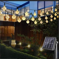 solar lamp stirng 5m 7m 10m 22m crystal ball fairy lights waterproof garlands for garden lawn backyard outdoor decoration