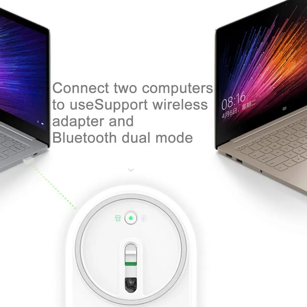 Оригинальная портативная Точная беспроводная мышь Xiaomi 2 4 ГГц Bluetooth 0 с щелочными
