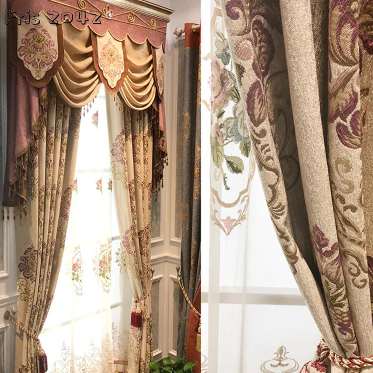 

Шторы из ткани в скандинавском стиле, Занавески Из шенилла с вышивкой, для гостиной, столовой, спальни