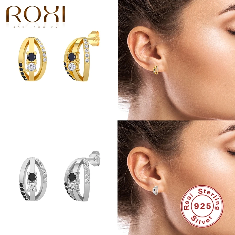 

ROXI Minimalism Cross Earrings For Women 925 Sterling Silver Ear Piercing Stud Earrings Jewelry Party Fine Jewelry Gift Plata