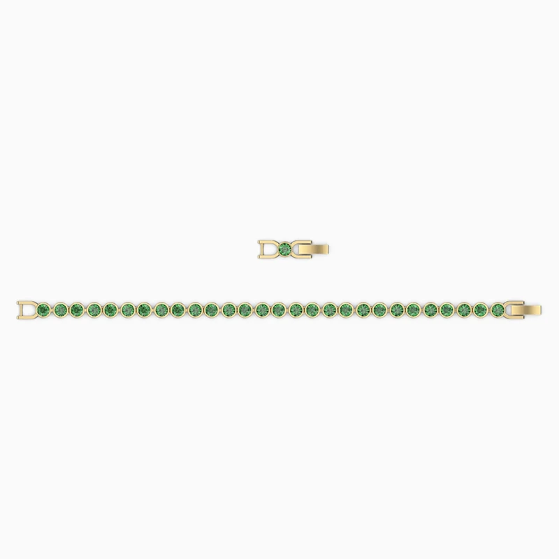 

Fashion Jewelry SWA New TENNIS Bracelet Gold Charming Green Round Decoration Female Trend All-match Romantic Jewelry Gift