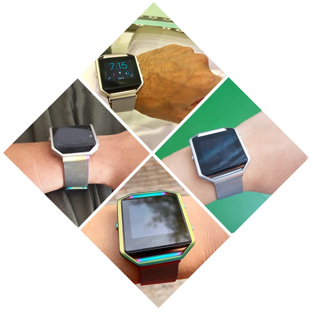 Миланская петля Oulucci из нержавеющей стали для fitbit blaze 4 Женский магнитный ремешок