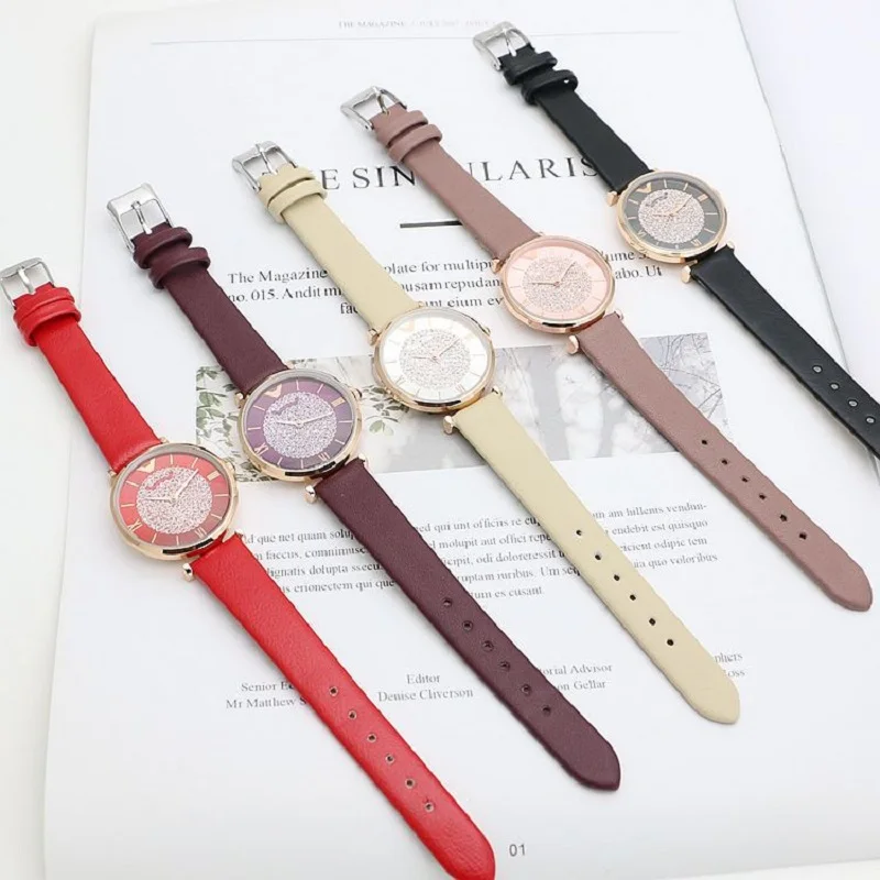 

Fashion Luxury Watch Women Watches Genuine Leather Diamond Dial Womens Watches Ladies Watch Quartz Wrist Watch relogio feminino