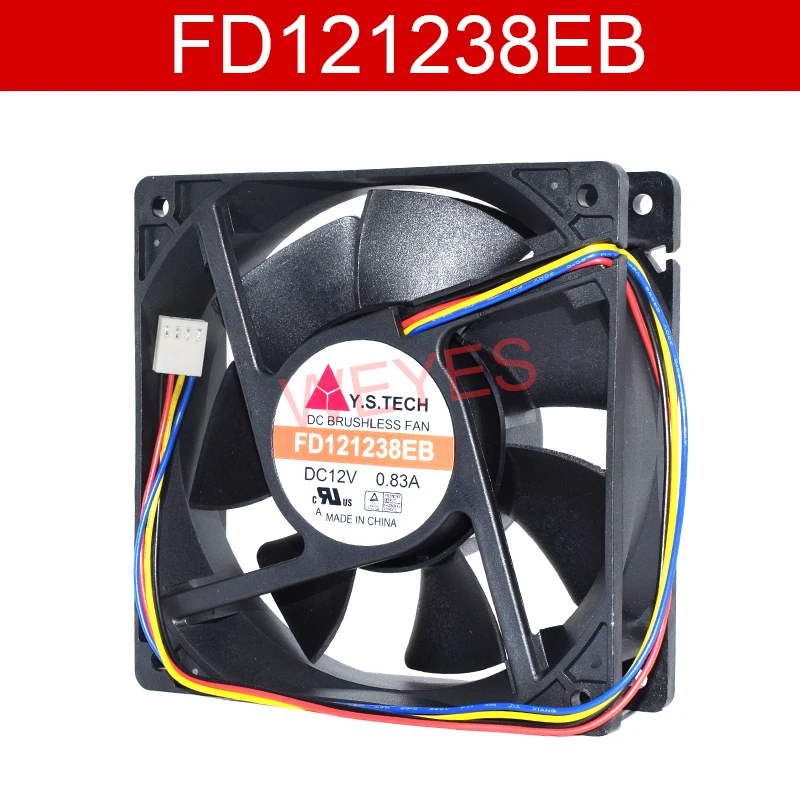 Оригинал для Y.S.TECH FD121238EB DC12V 0.83A 120x120x38 мм четырехрядный охлаждающий вентилятор