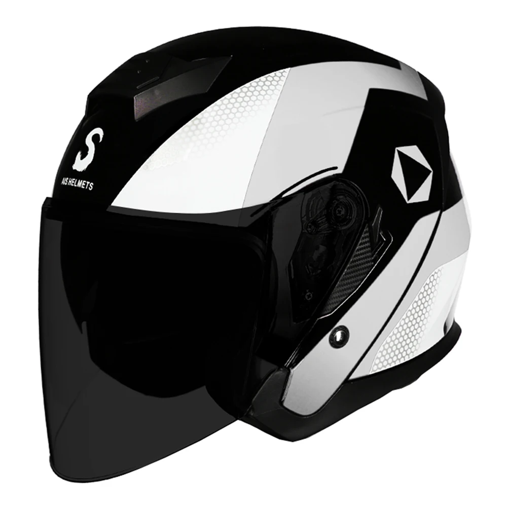 712-04 Gray Lenses AIS мотоциклетный шлем для мотокросса Байкер Мото шлем с открытым лицом Шлемы для скутера мотоциклетный шлем для мужчин и женщин двойной объектив Casco - Цвет: 712-04 Gray Lenses