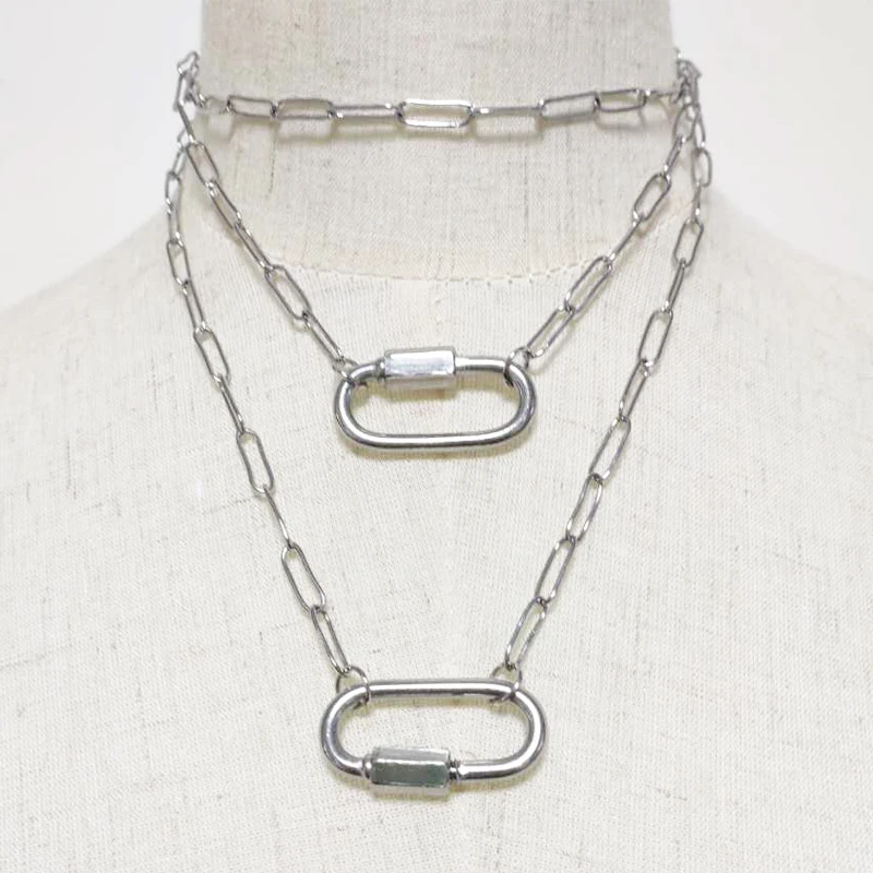 Простое дизайнерское женское ожерелье из нержавеющей стали неувядающая цепь в