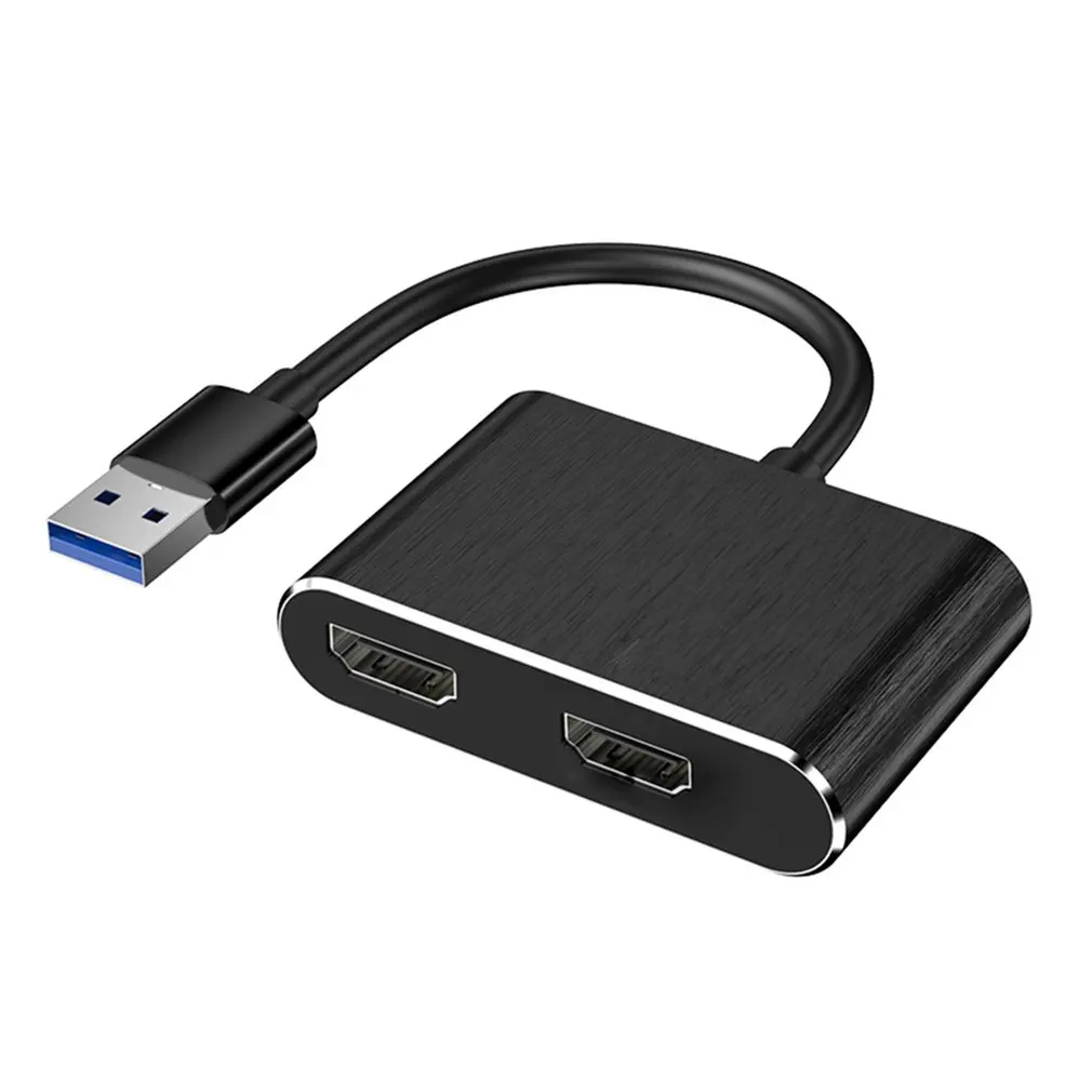 

USB 3.0 To Dual HDMI-compatible Adapter USB To HDMI-compatible Dual Monitors Display Adapter For Windows 7/8/8.1/10