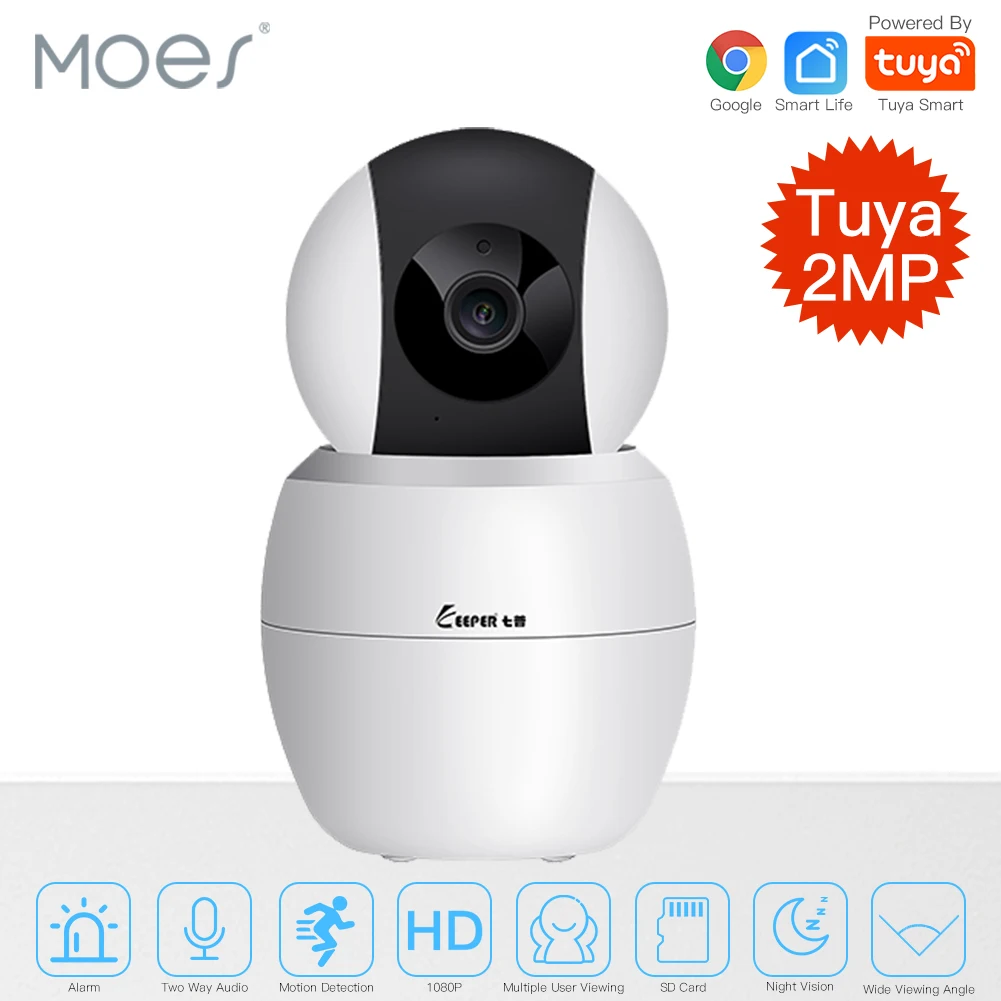 Умная Wi-Fi-камера Tuya вращающаяся сетевая IP-камера HD 1080P с двухсторонним аудио и
