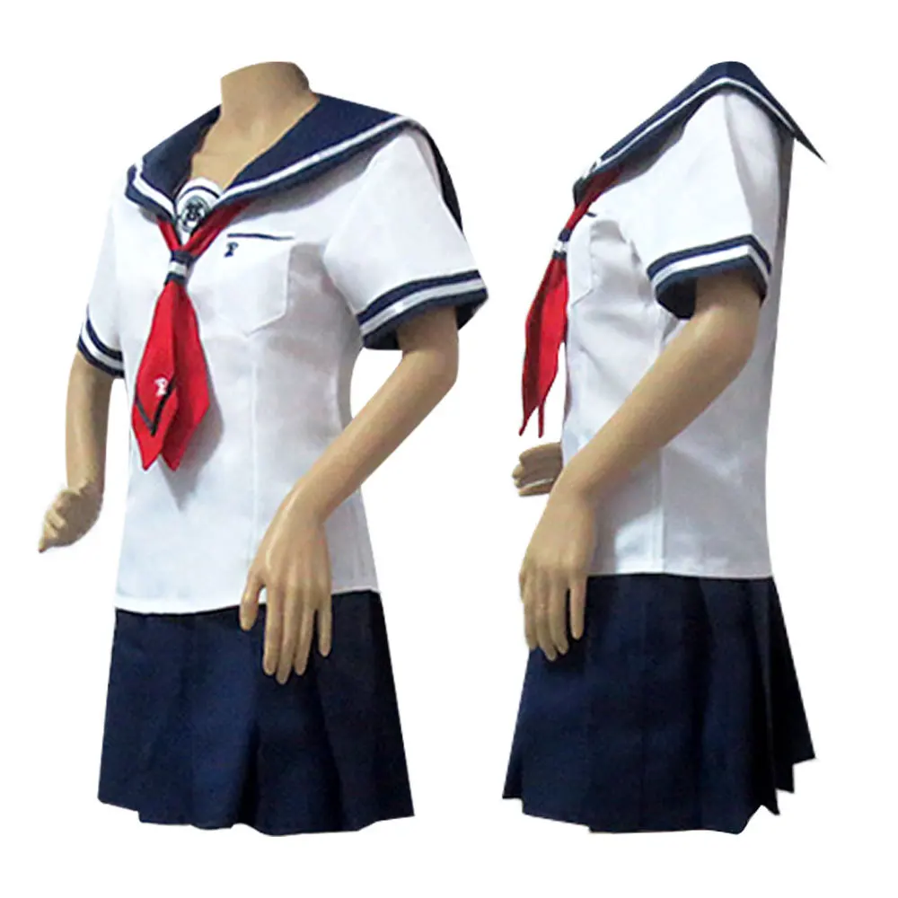 Danganronpa Cosplay costumes Naegi Komaru uniform Women's Skirt / top / tie / Socks / Wig  Anime costume JK school uniform