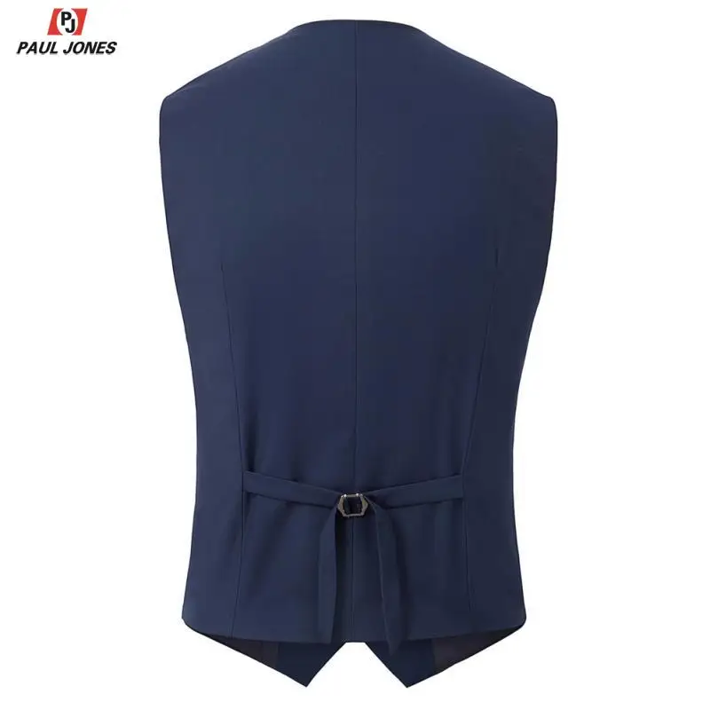 Мужской контрастный жилет PAUL JONES приталенный деловой с v-образным вырезом и