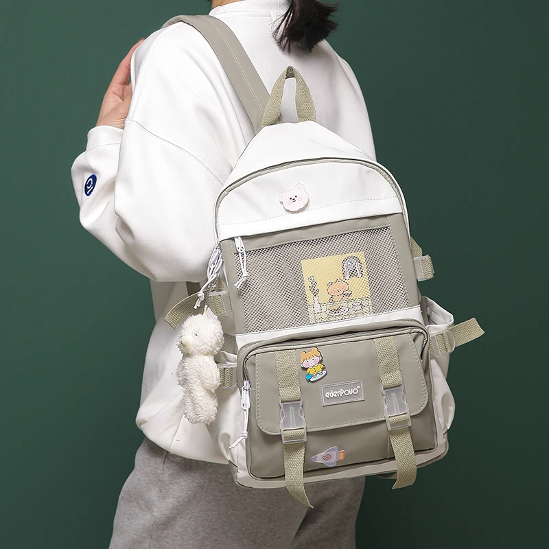 

2021 New Bagpack For Girls Sac Femme School Bags Kids Student Nylon Large Capacity Season Waterproof Rucksack Girls Cute Student