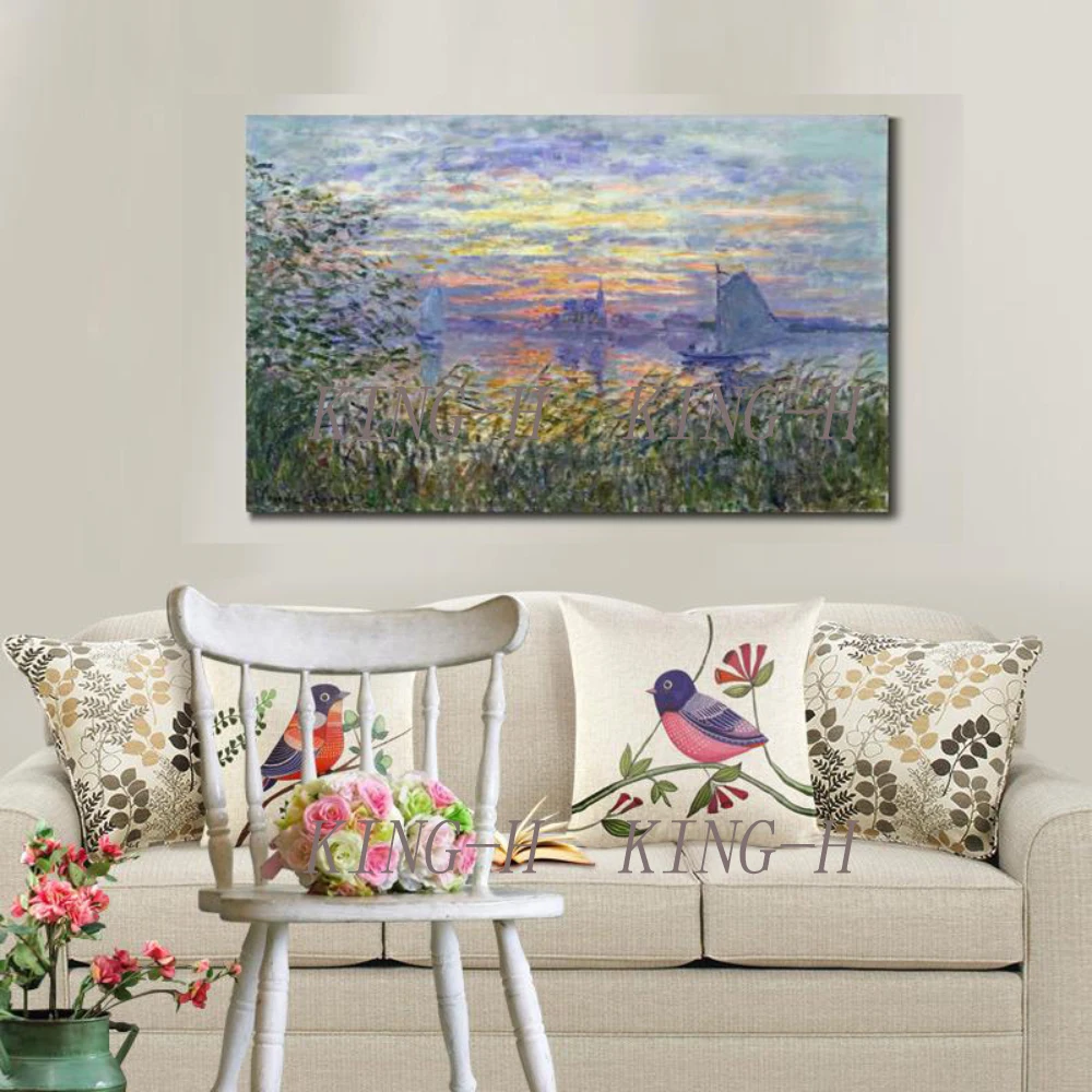 Океан корабль 100% Клод вручную. Monet картина льняной холст разведения музейное