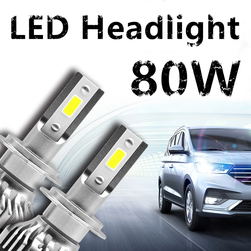 

Car Styling H1 H4 H7 H9 H11 H8 9005 HB3 HB4 9012 LED Car Headlight 80W 8000LM Headbulbs Lamp Auto Car Front Headlamp Light Bulb