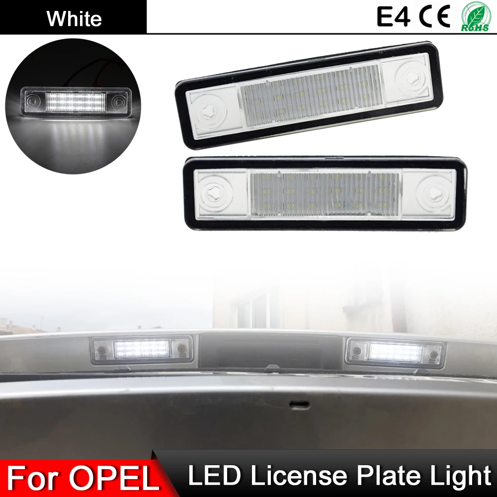 

1 Pair For Opel Astra Carlton Corsa Omega Signum Speedster Tigra Vectra VX220 Zafira White LED Number License Plate Light