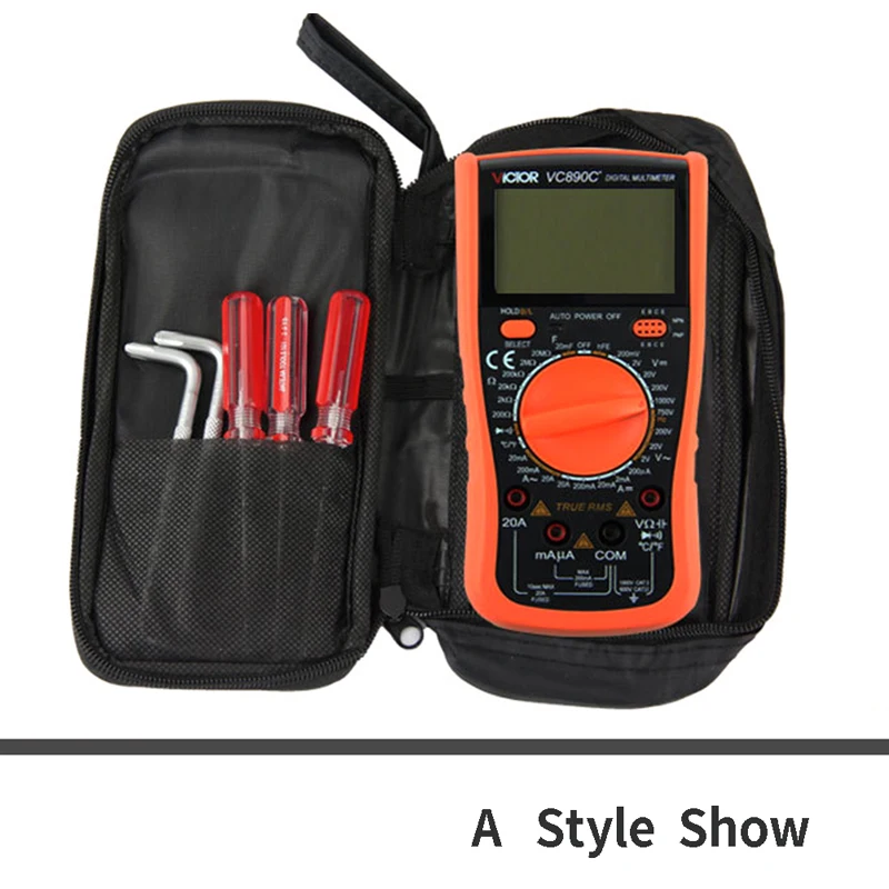 

Tool Bag For Digital Multimeter Tool Black Multi-Purpose Rool Bag Service Kit nylon pouch