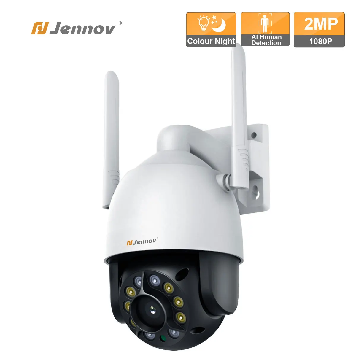 1080P Wifi IP Wireless Security Camera PTZ Smart Auto Tracking Outdoor Surveillan Color Night Vision Monitoring Two-Way Audio