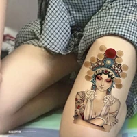 5 pieces geisha beauty flower arm tattoo sticker waterproof ancient sexy actress big picture concealer calf tattoo sticker