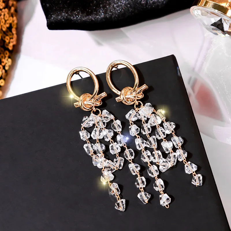 Корейские аксессуары для женщин и девушек Модные Изящные Висячие длинные серьги