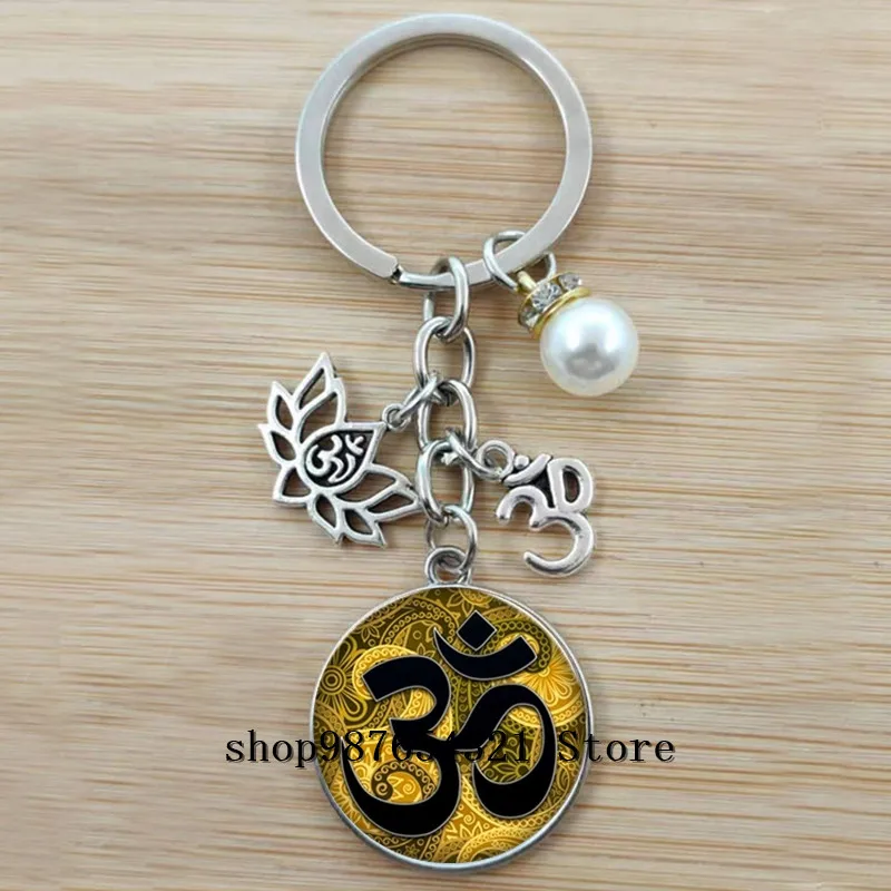 Креативный ретро стеклянный купол на брелок буддийская чакра ювелирные изделия