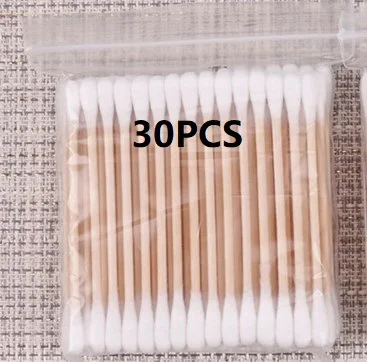 white(30PCS) 100 шт./упак. двойной головкой ватным тампоном для Для женщин Макияж ватным наконечником для деревянные медицинские палочки для носа, чистка ушей инструменты для здоровья - Цвет: white(30PCS)