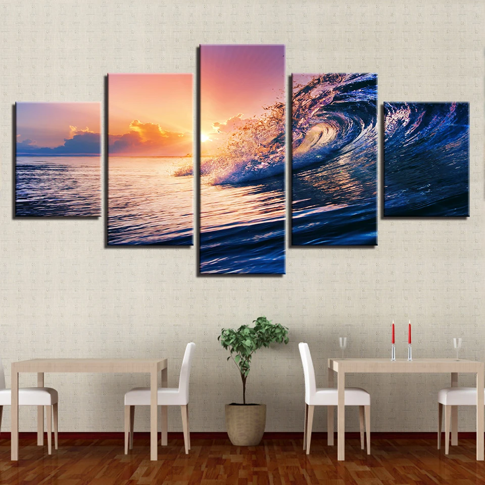 Decor Poster Living Room HD Printed Pictures 5 Piece/Pcs Modern Wall Art Home Painting Living Room Decoration