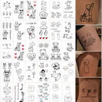 30pcs fake tattoo sticker bear cat dinosaur cartoon kids tattoo arm leg face body art tatuajes temporales ninos temporary tatoo