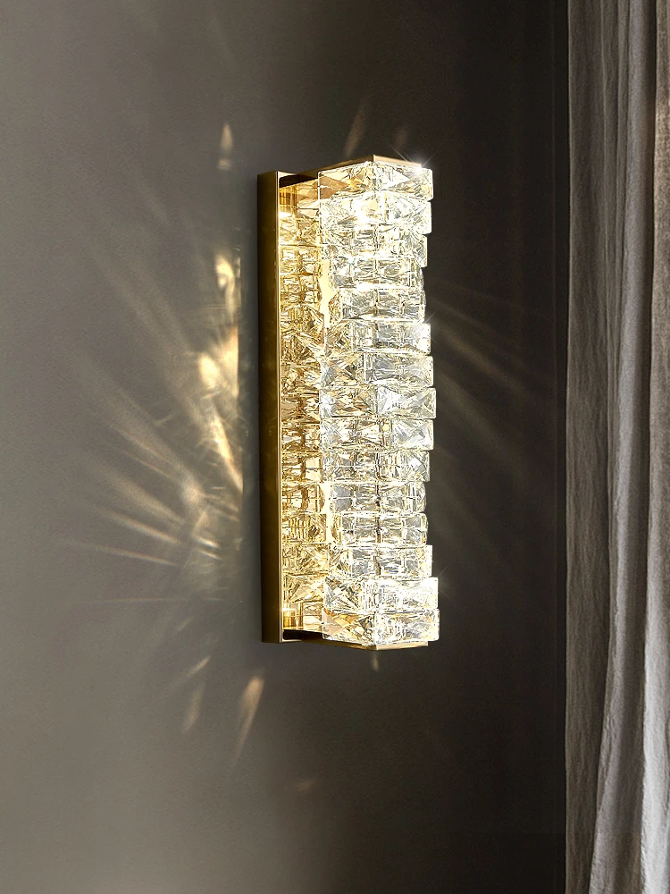 

Роскошная хрустальная настенная лампа K9, золотистые/хромированные настенные бра с маленькой талией, декоративное украшение для стены, сало...