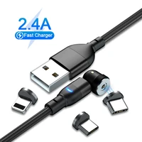magnetic charger cable 540 degree rotating micro usb type c magnet charge wire for iphone 12 11 pro max xiaomi 11 10 huawei p40