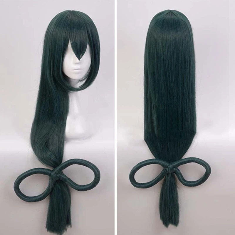 

Boku No Hero Academia Asui Tsuyu Cosplay Wig My Hero Academia Long Heat Resistant Straight Synthetic Hair Wigs + Wig Cap